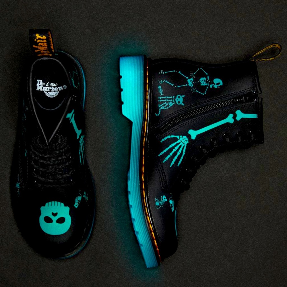 Doc Martens Skeleton Print Boots Skelly Halloween Doctor Martens
